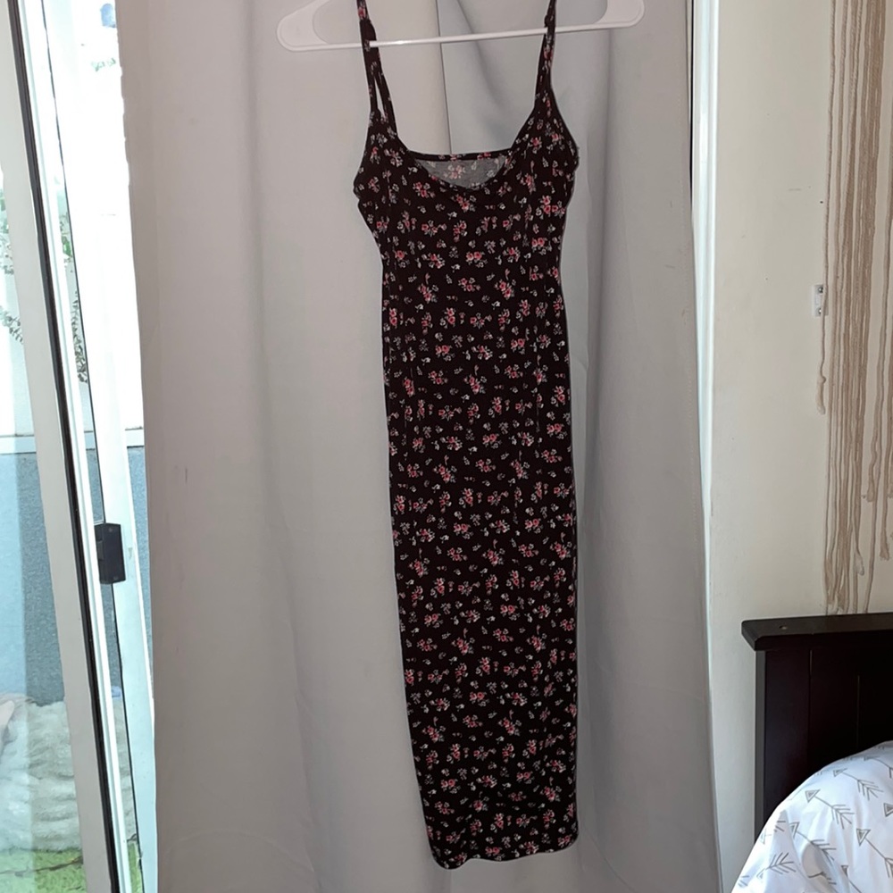Black floral maxi dress